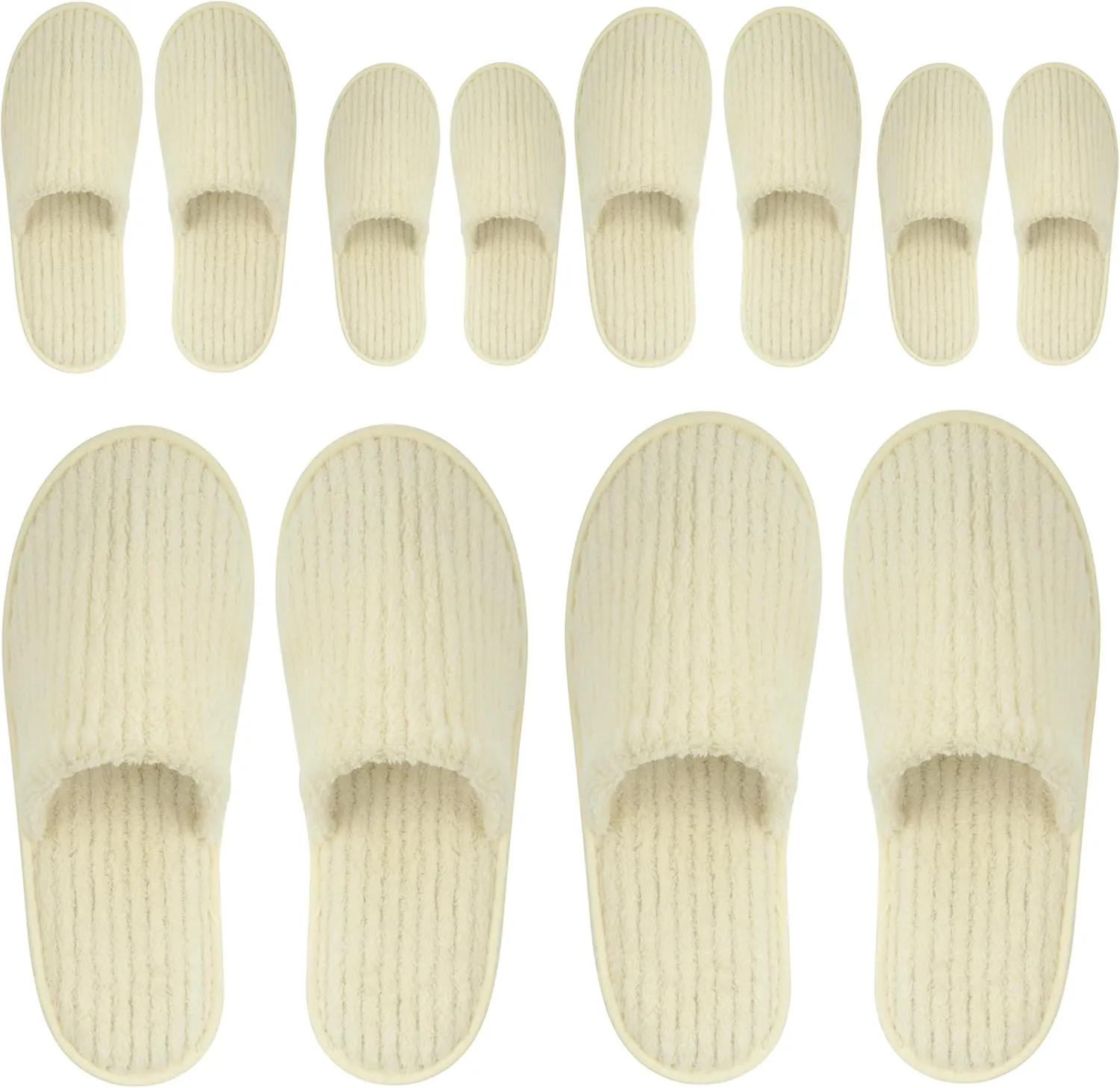 6 Pairs Spa Slippers, Perfect Disposable Slippers For Guest, Travel, Airbnb Slippers, Washable Reusable, Unisex, House, Indoor, Bathroom, Bedroom, Hotel, Bride Slippers