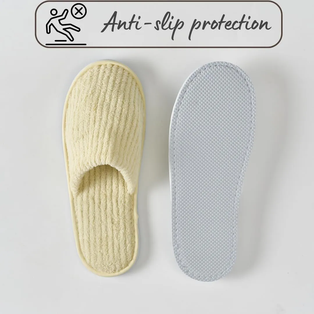 6 Pairs Spa Slippers, Perfect Disposable Slippers For Guest, Travel, Airbnb Slippers, Washable Reusable, Unisex, House, Indoor, Bathroom, Bedroom, Hotel, Bride Slippers