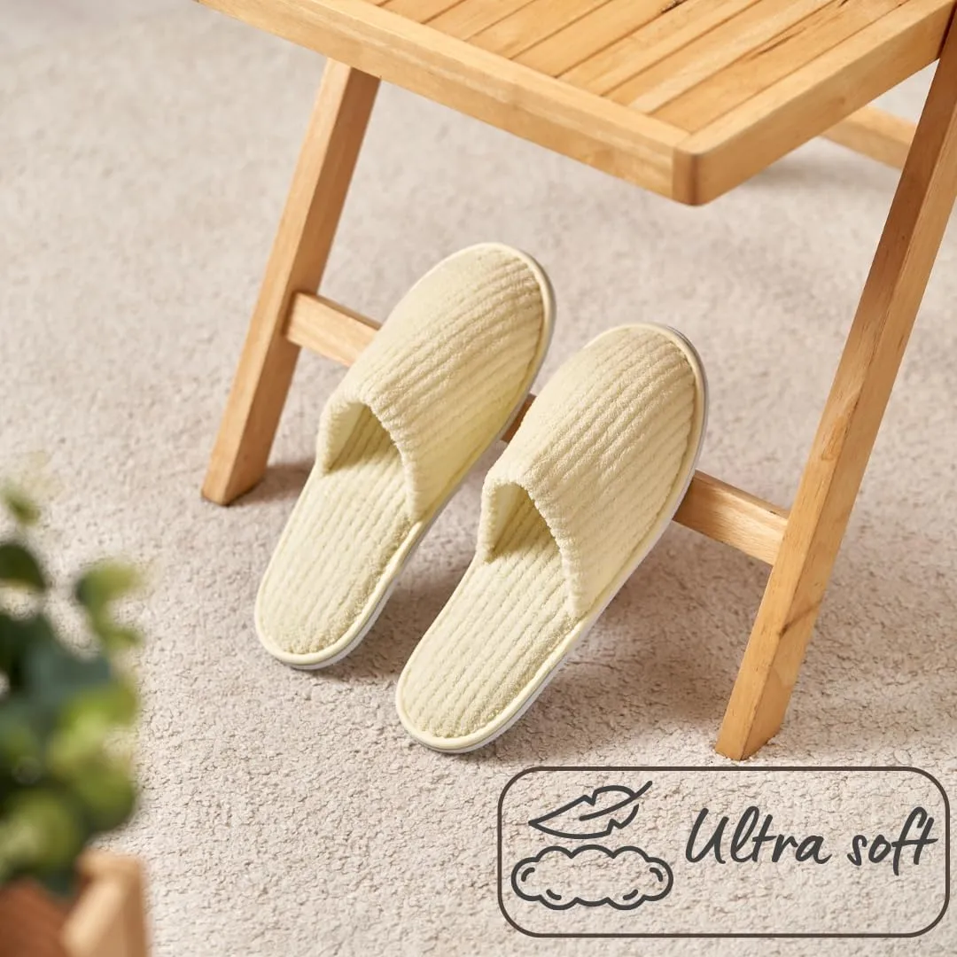 6 Pairs Spa Slippers, Perfect Disposable Slippers For Guest, Travel, Airbnb Slippers, Washable Reusable, Unisex, House, Indoor, Bathroom, Bedroom, Hotel, Bride Slippers