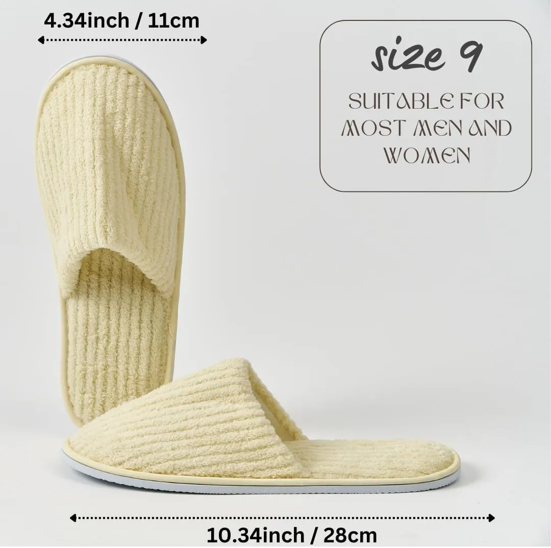 6 Pairs Spa Slippers, Perfect Disposable Slippers For Guest, Travel, Airbnb Slippers, Washable Reusable, Unisex, House, Indoor, Bathroom, Bedroom, Hotel, Bride Slippers