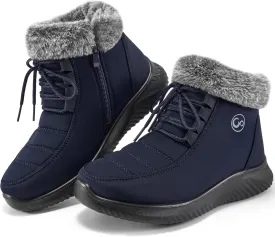 Alicegana Winter Boots for Women Warm Fur Lined Snow Shoes Slip on Ankle Booties Comfortable Anti Slip Outdoor Boots
