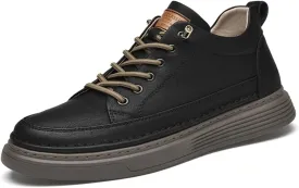 Asifn Men's Casual Shoes Invisible Height Increasing Leather Elevator Lace Up Sneakers Fashion Breathable Comfortable Lightweight