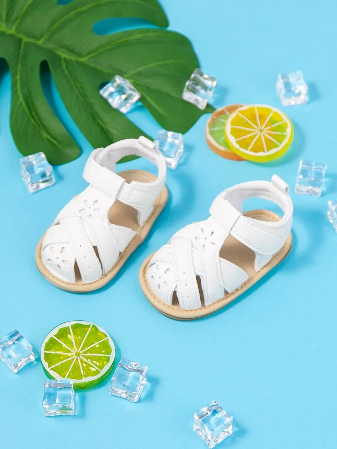 Babelvit Infant Baby Girl Boy Sandals Comfort Premium Summer Outdoor Casual Beach Shoes with Flower Bowknot Anti Slip Rubber Sole Newborn Toddler Prewalker First Walking Shoes