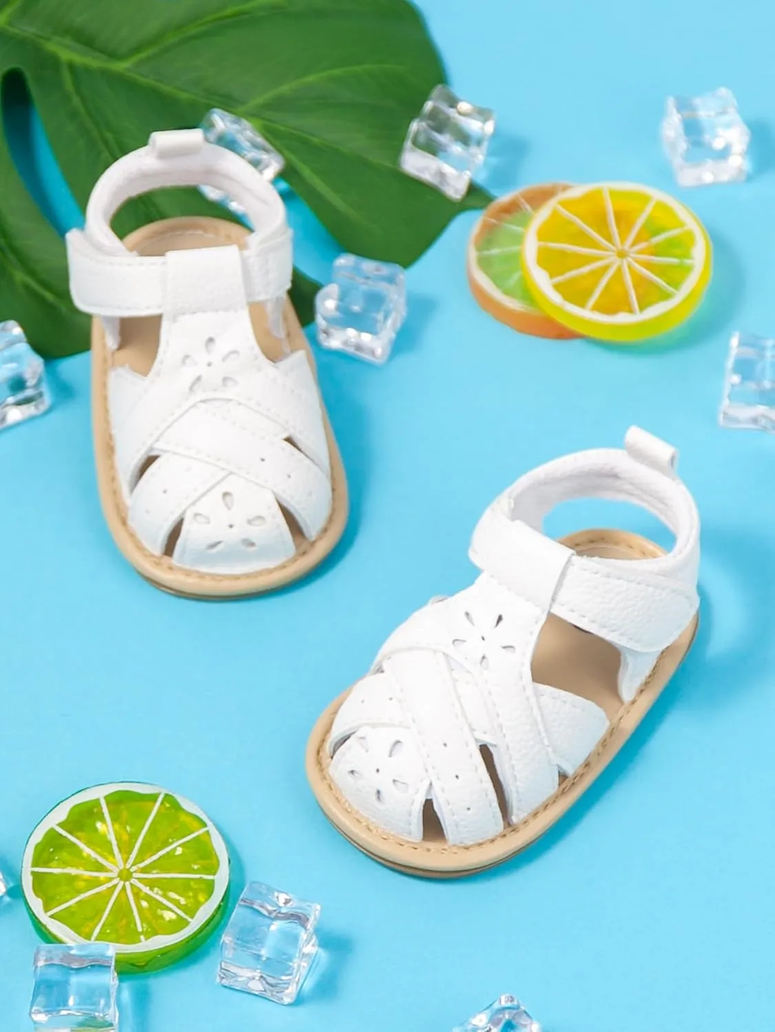 Babelvit Infant Baby Girl Boy Sandals Comfort Premium Summer Outdoor Casual Beach Shoes with Flower Bowknot Anti Slip Rubber Sole Newborn Toddler Prewalker First Walking Shoes