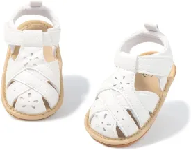 Babelvit Infant Baby Girl Boy Sandals Comfort Premium Summer Outdoor Casual Beach Shoes with Flower Bowknot Anti Slip Rubber Sole Newborn Toddler Prewalker First Walking Shoes
