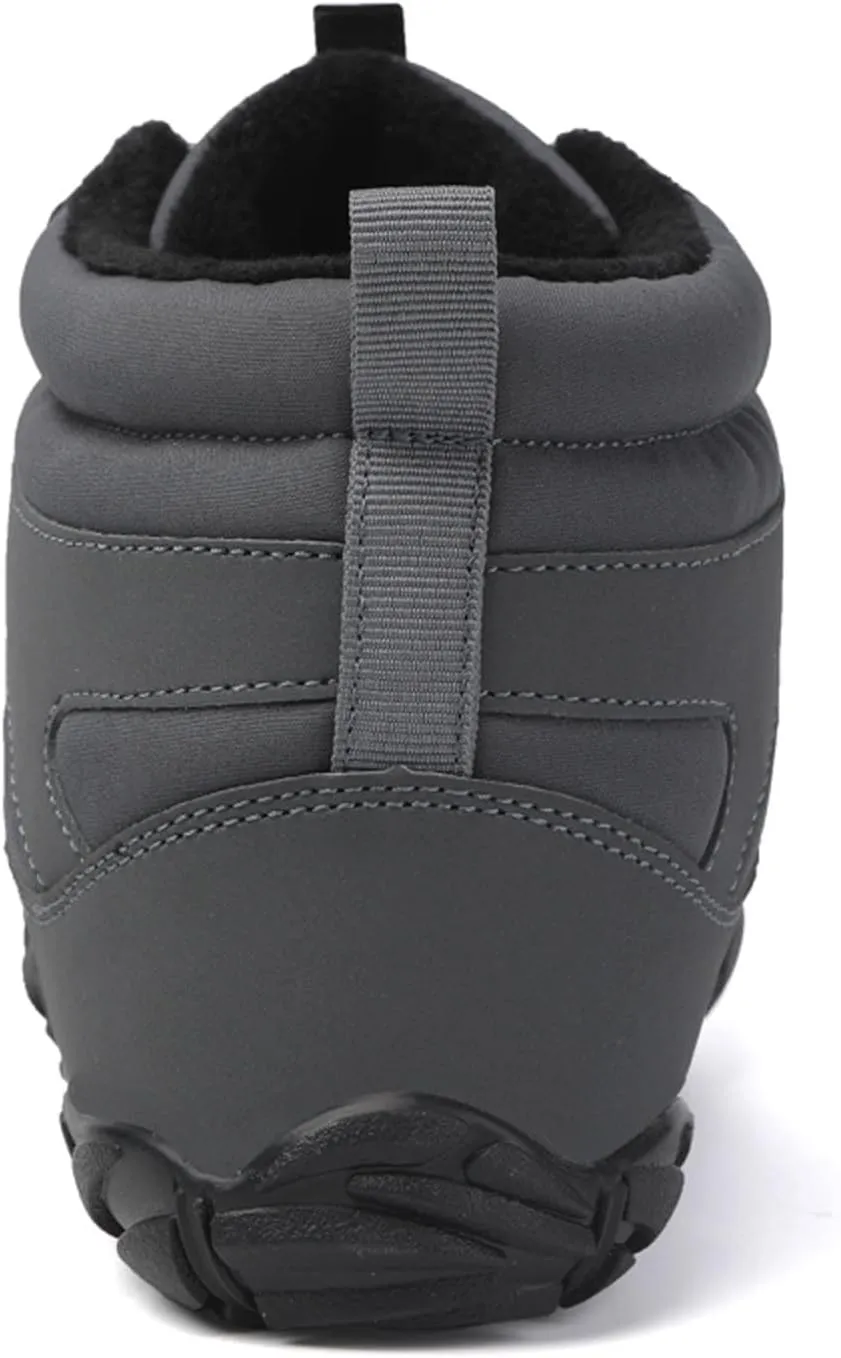 Barefoot Shoes Men's Womens Wide Toe Box Winter Trail Runner Minimalist Zero Drop Sole Cotton Boots Fur Lined Hiking Walking Shoes