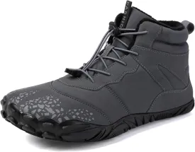 Barefoot Shoes Men's Womens Wide Toe Box Winter Trail Runner Minimalist Zero Drop Sole Cotton Boots Fur Lined Hiking Walking Shoes