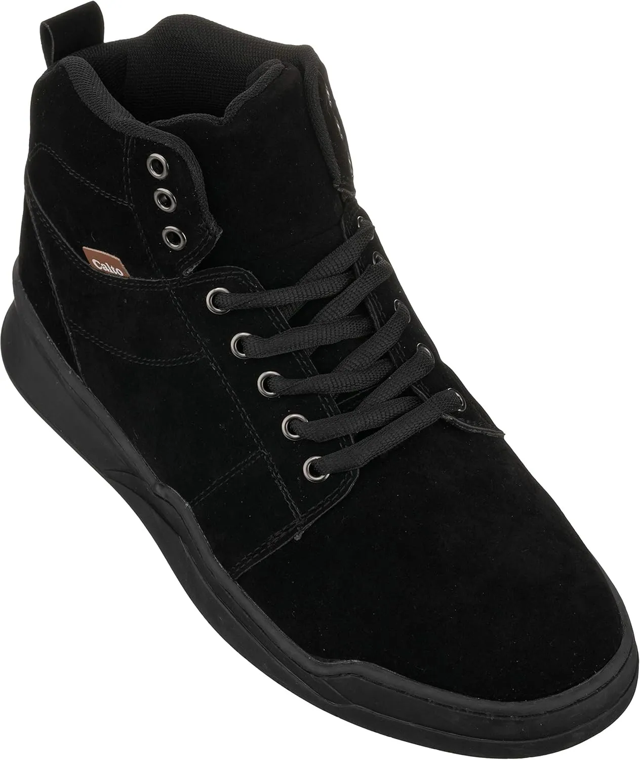 CALTO Men's Invisible Height Increasing Elevator Shoes - Black Athletic Ankle Top Sneaker Boots - 2.6 Inches Taller - H3124- Size 9 D(M) US