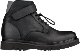 CALTO Men's Invisible Height Increasing Elevator Shoes - Dark Blue Leather Lace-up Work-Style Casual Boots - 3.2 Inches Taller - K83116 - Size 12 D(M) US