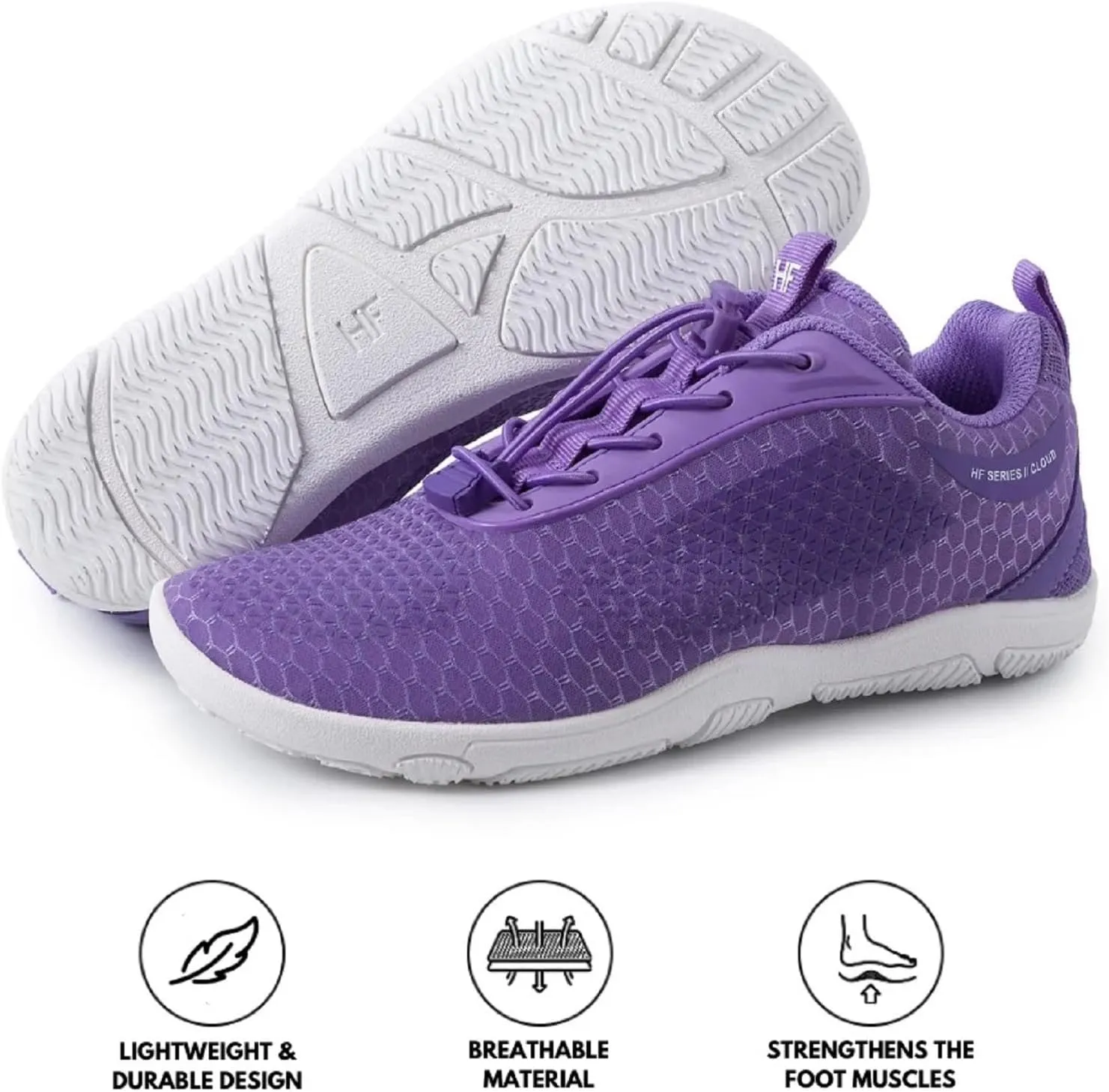 Cloud-Like Comfort Zero Drop Minimalist Shoes Men Women, Arch Support Breathable Splash Proof Barefoot Shoes, Versatile Ergonomic Footwear Pain Relief and Posture Improvement
