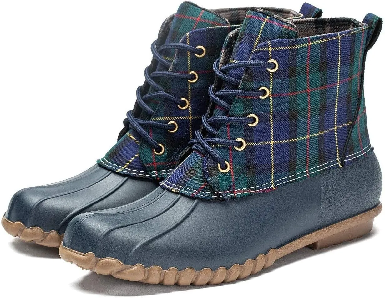 DKSUKO Women's Winter Duck Boots Lace Up Waterproof Snow Rain Boot