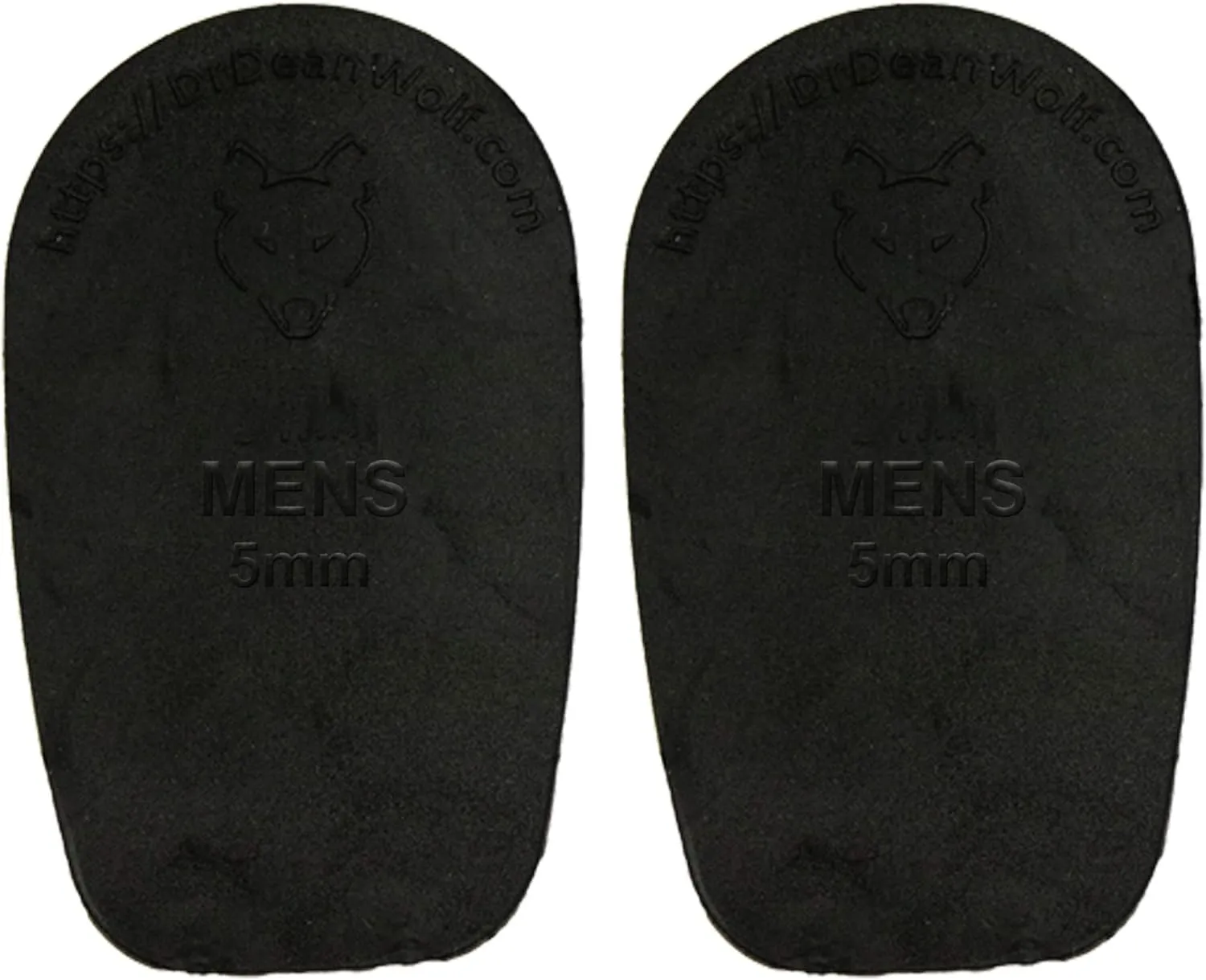 Dr. Wolf Heel Lifts for Shoes: Men's 5mm Height Increase Insoles, Rubber Heel Inserts for Leg Length Discrepancy & Achilles Tendonitis Relief, Helps Relieve Hip, Knee, & Back Pain (2 Pack)