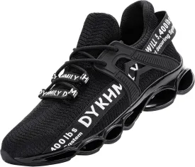 DYKHMILY Steel Toe Wide Sneakers for Women Lightweight Safety Shoes Breathable Slip on Work Shoe