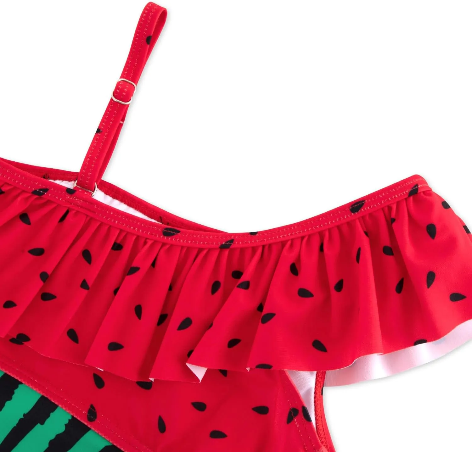 Girls One Piece Swimsuits Cutout Ruffle Bathing Suit Quick Dry Beach Swimwear with Adjustable Strap 5-14 Years
