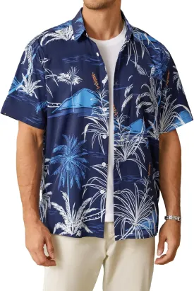 Hardaddy Men's Hawaiian Shirt Short Sleeves Printed Button Down Summer Beach Casual Shirts