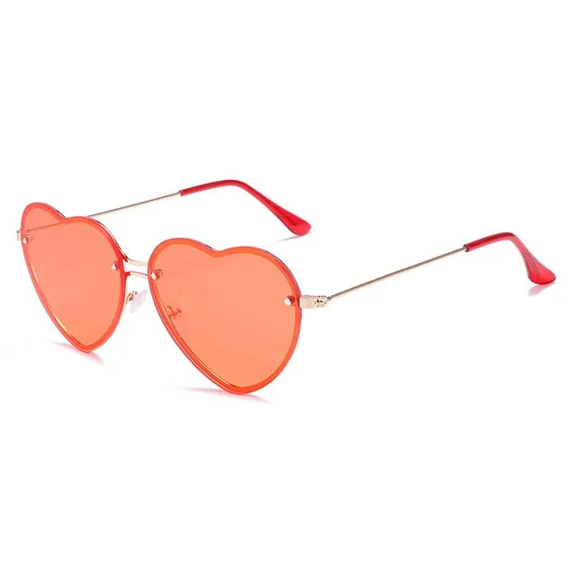 Heart Rimless Trendy Sunglasses