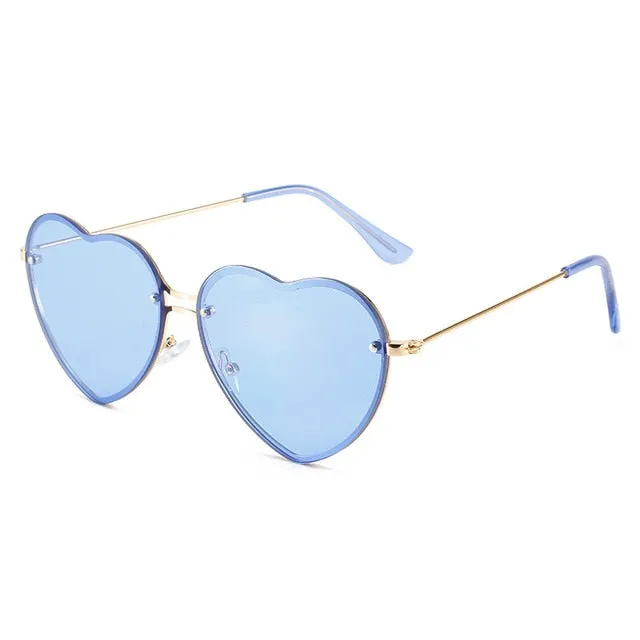 Heart Rimless Trendy Sunglasses
