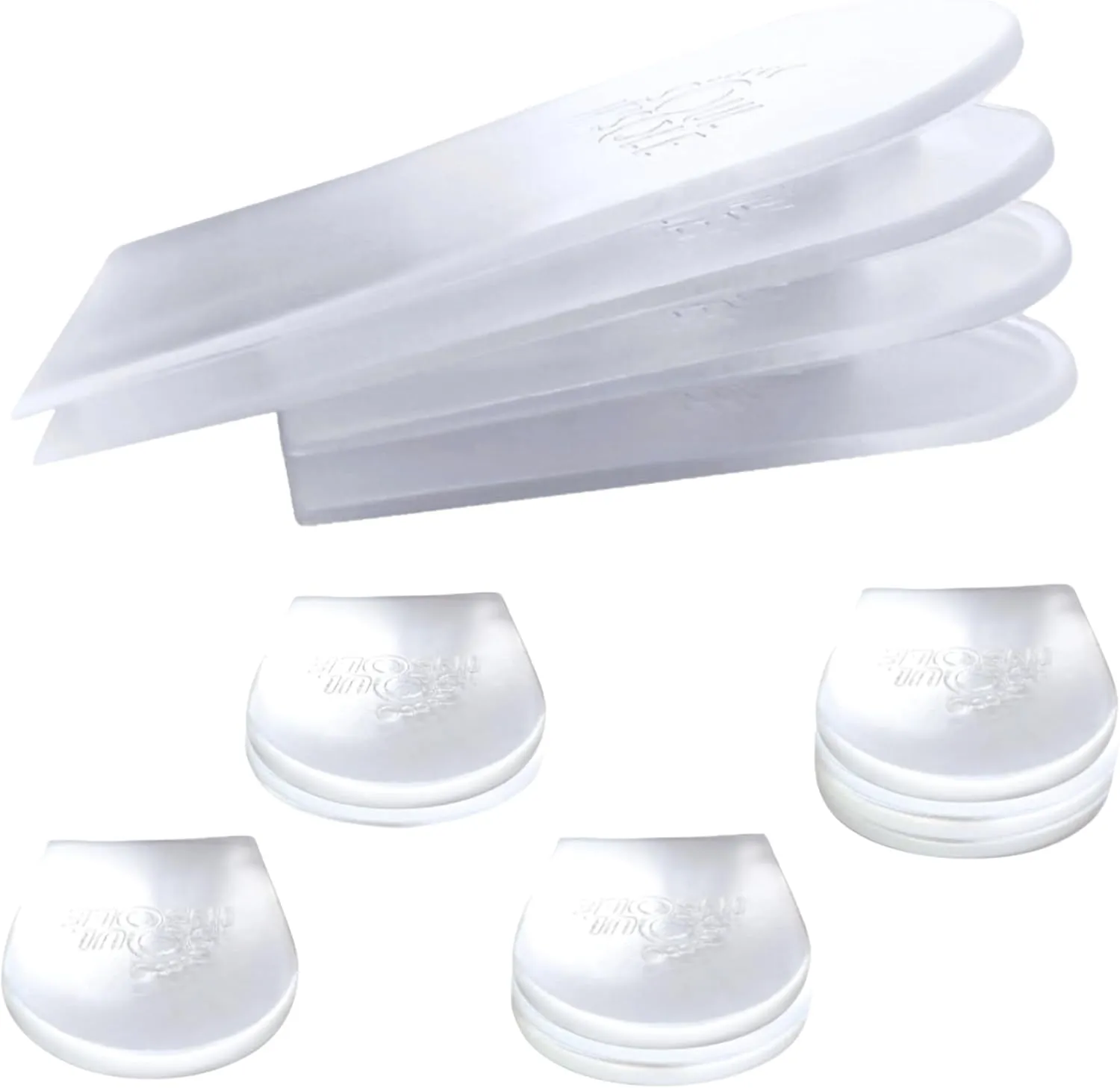 Heel Lift Inserts for Women and Men - 4 pcs Stackable Gel Heel Cushions  Premium Heel Lifts for Leg Length Discrepancy  Washable and Reusable Pads, Easy Application  (Small)
