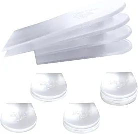 Heel Lift Inserts for Women and Men - 4 pcs Stackable Gel Heel Cushions  Premium Heel Lifts for Leg Length Discrepancy  Washable and Reusable Pads, Easy Application  (Small)