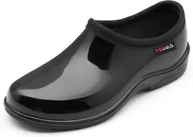 HISEA Waterproof Garden Shoe for Women Outdoor Slip-On Rain Boots Rubber Rain Shoes Short Ankle Booties and Garden Clogs with Comfort Insole