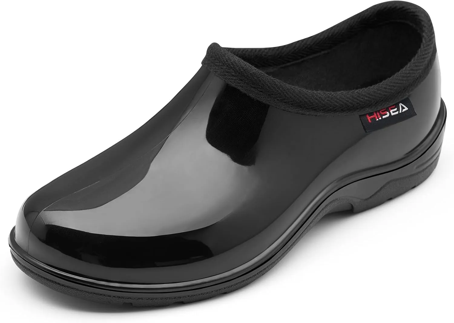 HISEA Waterproof Garden Shoe for Women Outdoor Slip-On Rain Boots Rubber Rain Shoes Short Ankle Booties and Garden Clogs with Comfort Insole