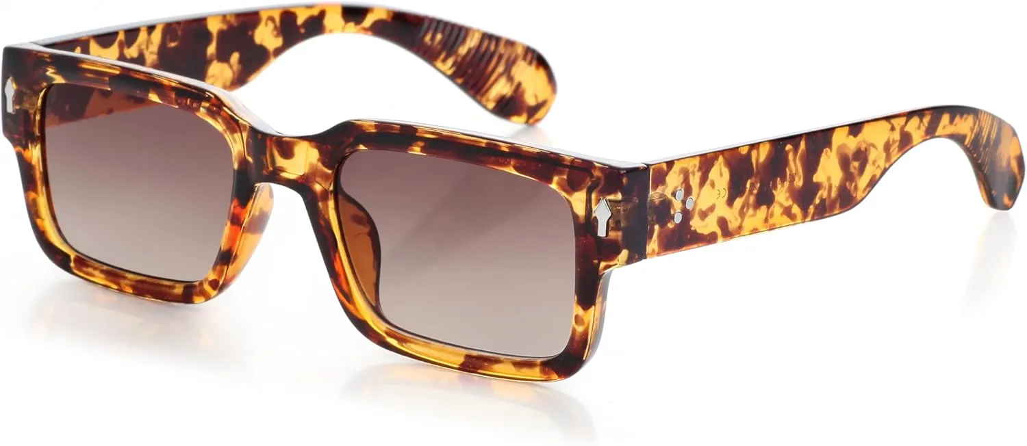Kursan Square Thick Frame Black Sunglasses for Men Women Trendy Rectangle Sun Glasses Shades UV400 Protection