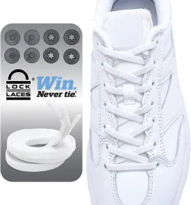 Lock Laces Flat Laces No Tie Elastic Shoelaces  Stylish No Show for Casual & Fashion Shoes  One-Size, Easy to Install