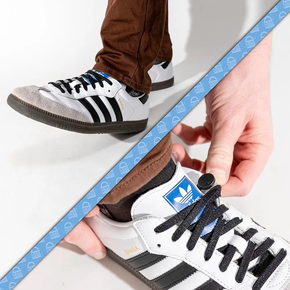 Lock Laces Flat Laces No Tie Elastic Shoelaces  Stylish No Show for Casual & Fashion Shoes  One-Size, Easy to Install