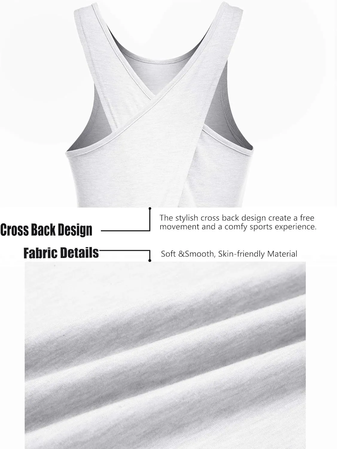 LYHNMW Open Back Workout Top Backless Yoga Shirts Tie Back Workout Tank Activewear Shirts Exercise Yoga Tank Tops (1-3Pack)