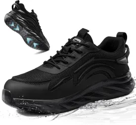Mens Non-Slip Work Shoes Slip-Resistant Work Sneakers for Kitchen Restaurant & Food Service Lightweight Breathable Slip-On Chef Shoes Safety Footwear for Men
