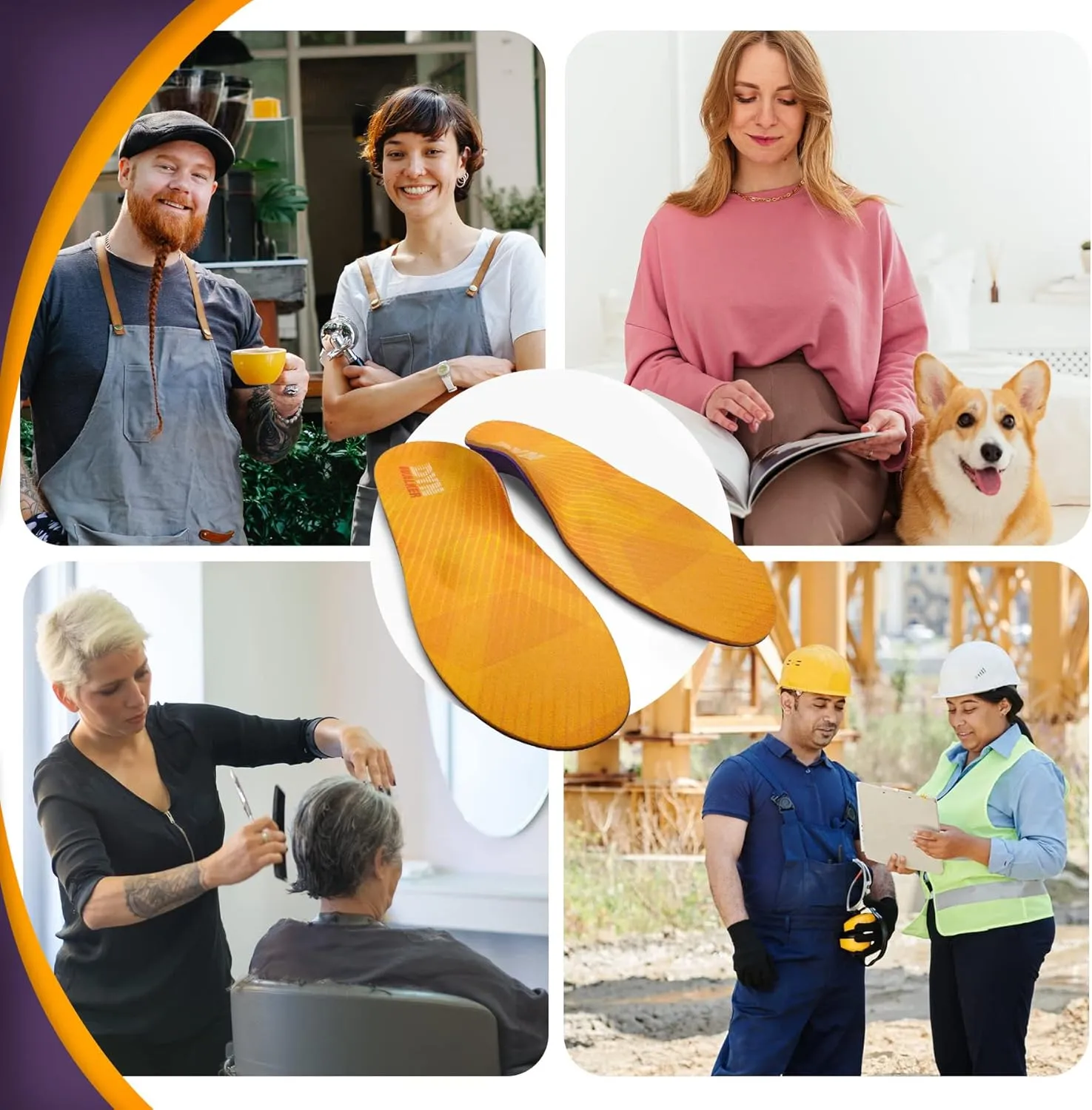 Plantar Fasciitis Relief Insoles,DynWalker Achilles Tendonitis Relief Orthopedic Insoles,Heel Spur,Flat Feet,overpronation,XS