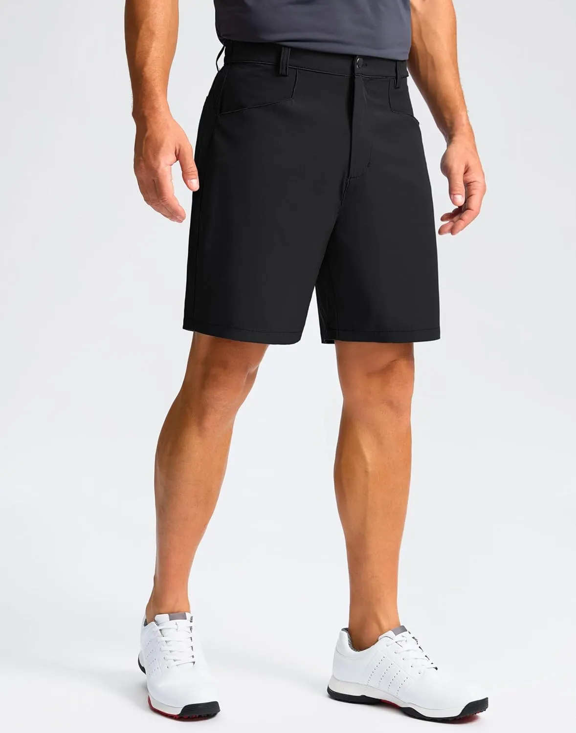 Pudolla Men's Casual Golf Shorts 7" Lightweight Stretch Flat Front Work Dress Shorts for Men with Pockets