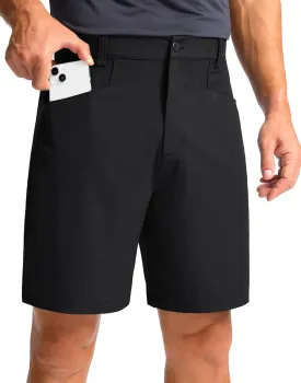 Pudolla Men's Casual Golf Shorts 7" Lightweight Stretch Flat Front Work Dress Shorts for Men with Pockets