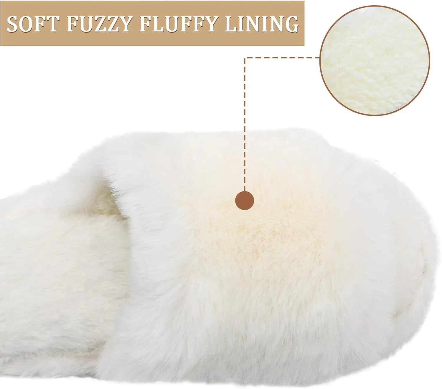 Rosoz Women's Soft Plush Fuzzy Slippers Memory Foam Anti-Skid Sole House Shoes Indoor Outdoor Open Toe Sandals