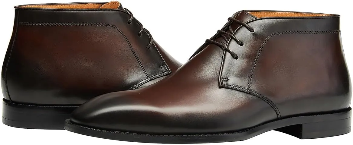 Santimon Men's Chukka Boots Leather Lace Up Classic Ankle Boots Business Casual Desert Boot