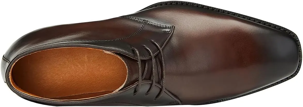 Santimon Men's Chukka Boots Leather Lace Up Classic Ankle Boots Business Casual Desert Boot