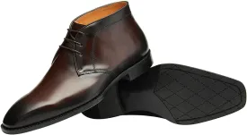 Santimon Men's Chukka Boots Leather Lace Up Classic Ankle Boots Business Casual Desert Boot