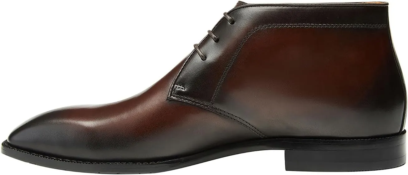 Santimon Men's Chukka Boots Leather Lace Up Classic Ankle Boots Business Casual Desert Boot