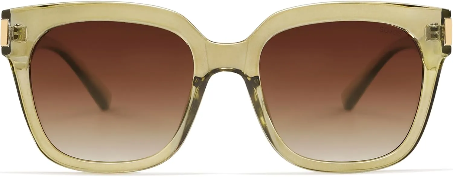 SOJOS Classic Polarized Sunglasses for Women Men Trendy Square Frame SJ2149
