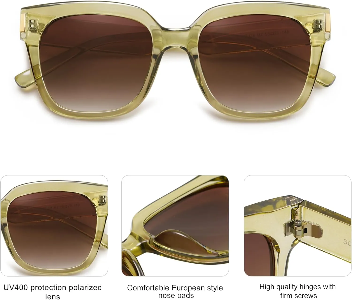 SOJOS Classic Polarized Sunglasses for Women Men Trendy Square Frame SJ2149