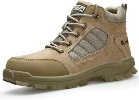 Steel Toe Boots for Men Indestructible Steel Toe Shoes Breathable High Top Work Boots for Men Lightweight Safety Shoes Non Slip Work Shoes Industry Construction Safety Boots