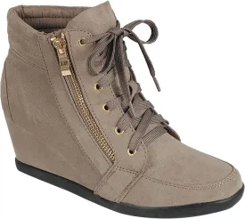 Trends SNJ Women's Fashion Hi Top Wedge Sneakers Ankle Boot Bootie
