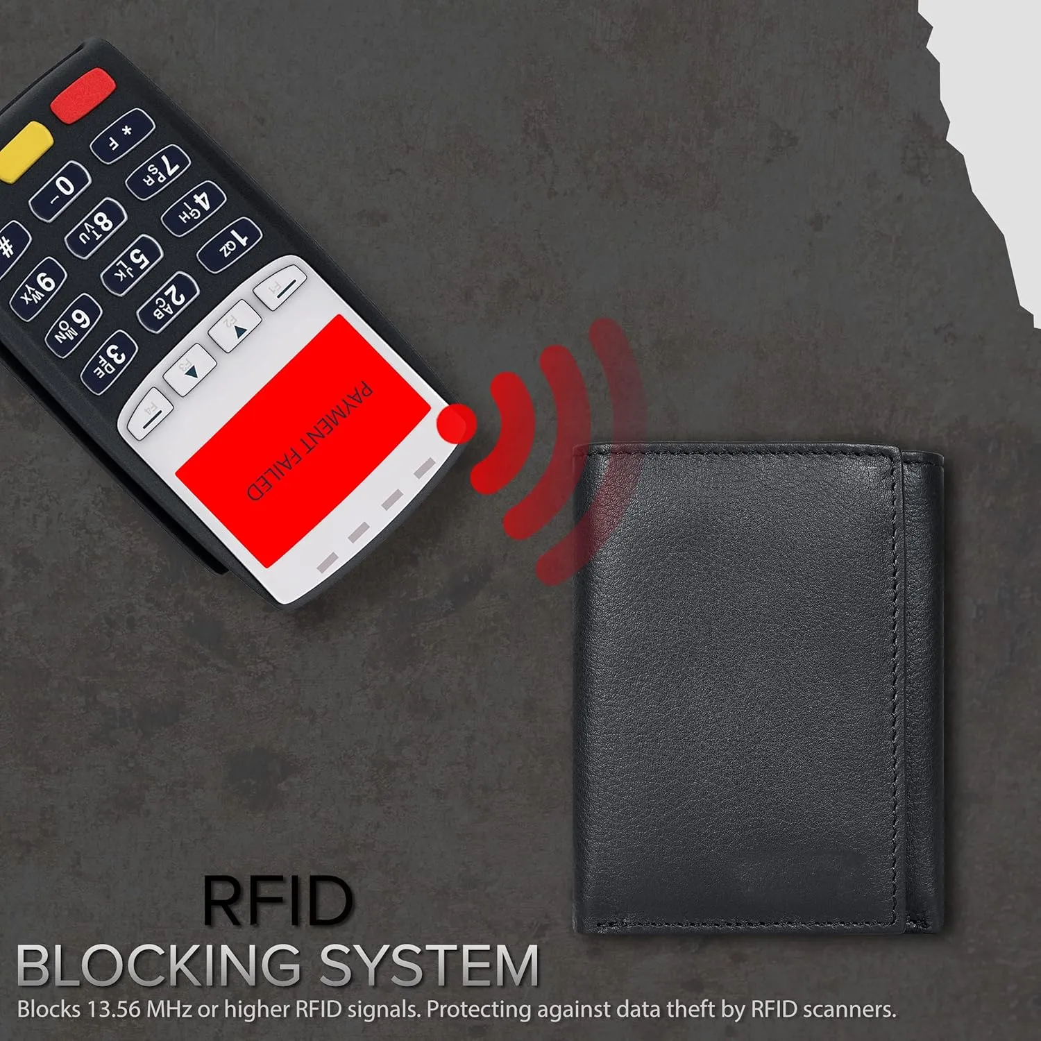 Tri fold Leather Wallet for Men with RFID | Slim Wallets for Men with 1 ID and 6 Credit card slots | Front Pocket Minimalist