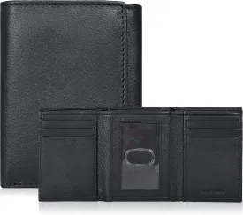 Tri fold Leather Wallet for Men with RFID | Slim Wallets for Men with 1 ID and 6 Credit card slots | Front Pocket Minimalist