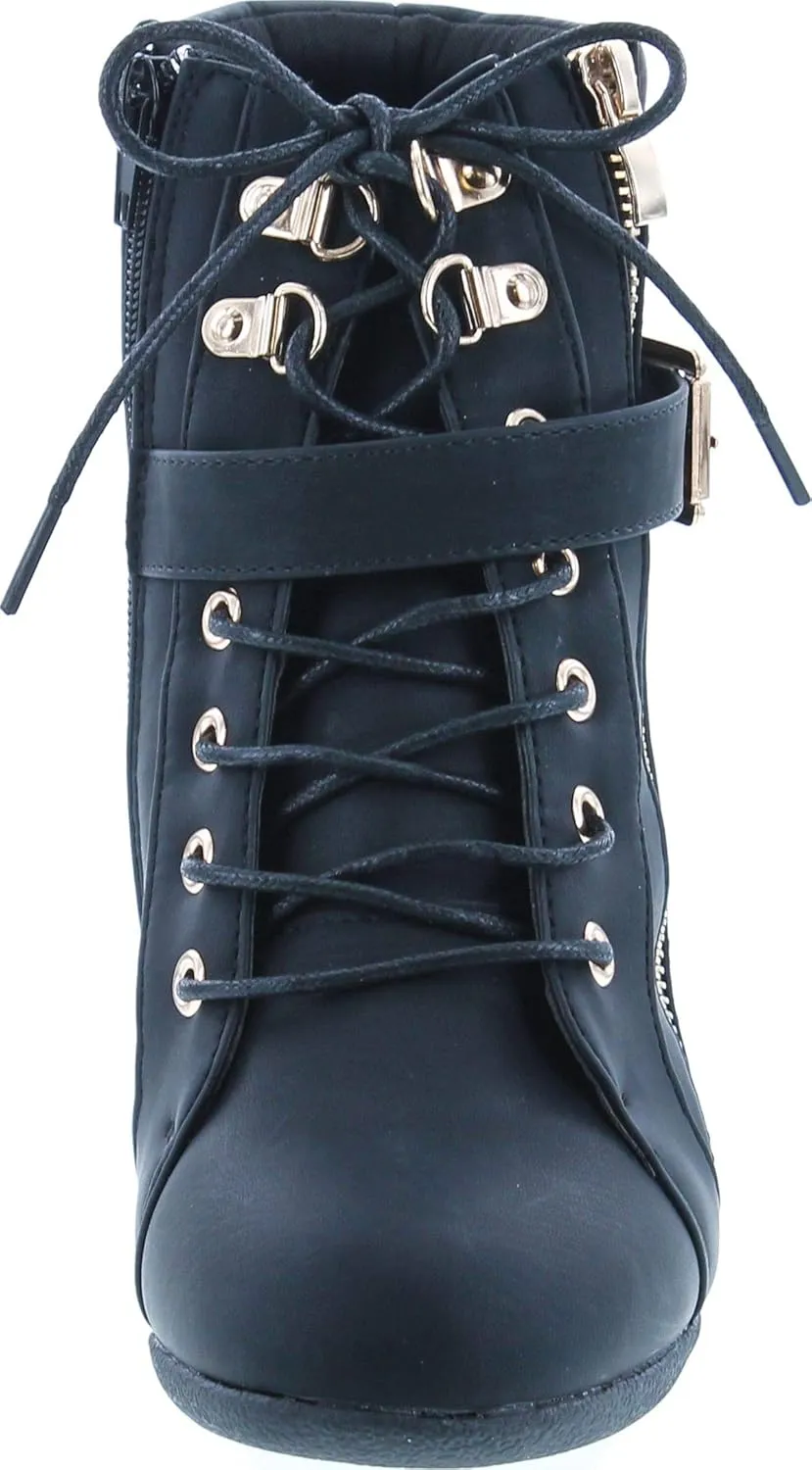 Womens Peter-1 Lace Up Hidden Wedge High Top Fashion Sneakers