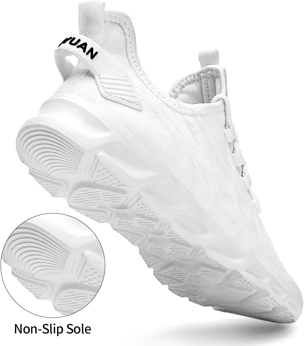 Womens Slip On Sneakers Tennis Shoes Running Sport Workout Walking Fashion Casual