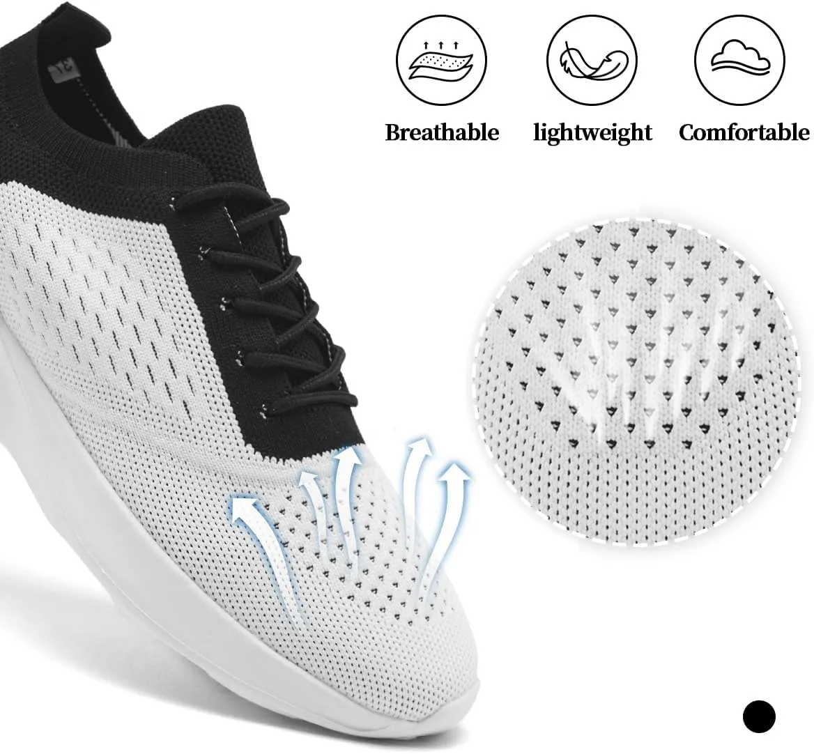 Womens Walking Shoes Tennis Slip On Sneakers Running Sport Workout Gym Shoes Athletic Non Slip Breathable Lightweight Fashion Casual Black US 6 to US 11.5