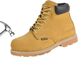 Work Boots for Men, Steel Toe, Leather, Oil, Slip and Heat Resistant Heavy Duty Wide Industrial & Construction Safety Boots, US 7-17 M & W